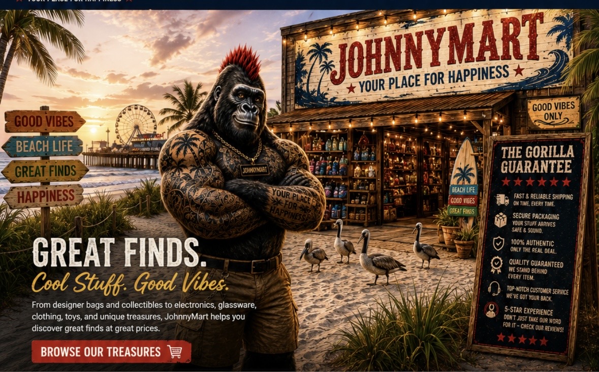 JohnnyMart — Your Place for Happiness. Great finds, cool stuff, good vibes.